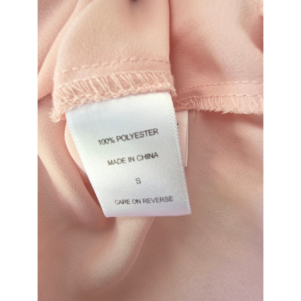 7th Avenue New York & Company Pink Lace Trim Pleated Bell Sleeve Blouse S - Picture 4 of 8